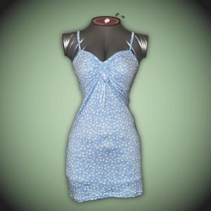 Blue Floral Mini Dress